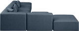 Cube Faux Leather Sectional Blue from Meridian - Luna Furniture