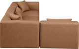 Cube Faux Leather Sectional Brown from Meridian - Luna Furniture