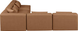 Cube Faux Leather Sectional Brown from Meridian - Luna Furniture