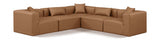 Cube Faux Leather Sectional Brown from Meridian - Luna Furniture