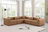 Cube Faux Leather Sectional Brown from Meridian - Luna Furniture