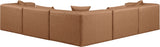 Cube Faux Leather Sectional Brown from Meridian - Luna Furniture