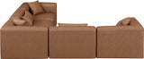 Cube Faux Leather Sectional Brown from Meridian - Luna Furniture