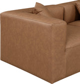 Cube Faux Leather Sectional Brown from Meridian - Luna Furniture