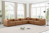 Cube Faux Leather Sectional Brown from Meridian - Luna Furniture