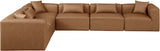 Cube Faux Leather Sectional Brown from Meridian - Luna Furniture