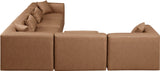 Cube Faux Leather Sectional Brown from Meridian - Luna Furniture