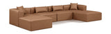 Cube Faux Leather Sectional Brown from Meridian - Luna Furniture