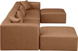 Cube Faux Leather Sectional Brown from Meridian - Luna Furniture