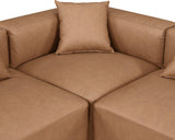 Cube Faux Leather Sectional Brown from Meridian - Luna Furniture