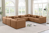 Cube Faux Leather Sectional Brown from Meridian - Luna Furniture