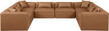 Cube Faux Leather Sectional Brown from Meridian - Luna Furniture