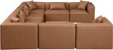 Cube Faux Leather Sectional Brown from Meridian - Luna Furniture