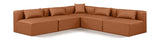 Cube Faux Leather Sectional Cognac from Meridian - Luna Furniture