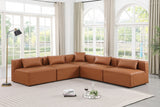 Cube Faux Leather Sectional Cognac from Meridian - Luna Furniture