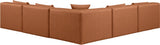 Cube Faux Leather Sectional Cognac from Meridian - Luna Furniture