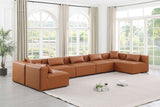 Cube Faux Leather Sectional Cognac from Meridian - Luna Furniture