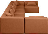 Cube Faux Leather Sectional Cognac from Meridian - Luna Furniture