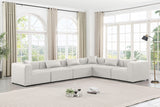 Cube Faux Leather Sectional Cream from Meridian - Luna Furniture