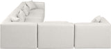 Cube Faux Leather Sectional Cream from Meridian - Luna Furniture