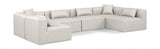 Cube Faux Leather Sectional Cream from Meridian - Luna Furniture