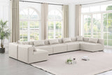 Cube Faux Leather Sectional Cream from Meridian - Luna Furniture