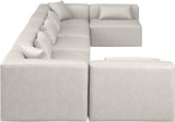 Cube Faux Leather Sectional Cream from Meridian - Luna Furniture