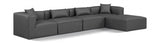 Cube Faux Leather Sectional Grey from Meridian - Luna Furniture