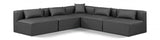 Cube Faux Leather Sectional Grey from Meridian - Luna Furniture