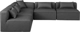 Cube Faux Leather Sectional Grey from Meridian - Luna Furniture