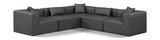 Cube Faux Leather Sectional Grey from Meridian - Luna Furniture