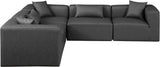 Cube Faux Leather Sectional Grey from Meridian - Luna Furniture