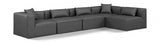 Cube Faux Leather Sectional Grey from Meridian - Luna Furniture