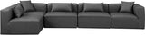 Cube Faux Leather Sectional Grey from Meridian - Luna Furniture