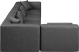 Cube Faux Leather Sectional Grey from Meridian - Luna Furniture