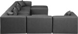 Cube Faux Leather Sectional Grey from Meridian - Luna Furniture