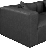 Cube Faux Leather Sectional Grey from Meridian - Luna Furniture