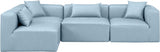 Cube Faux Leather Sectional Light Blue from Meridian - Luna Furniture