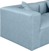 Cube Faux Leather Sectional Light Blue from Meridian - Luna Furniture