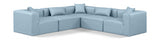 Cube Faux Leather Sectional Light Blue from Meridian - Luna Furniture