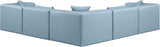 Cube Faux Leather Sectional Light Blue from Meridian - Luna Furniture