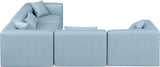 Cube Faux Leather Sectional Light Blue from Meridian - Luna Furniture