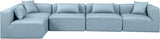 Cube Faux Leather Sectional Light Blue from Meridian - Luna Furniture