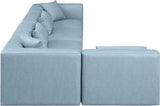 Cube Faux Leather Sectional Light Blue from Meridian - Luna Furniture