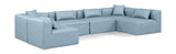 Cube Faux Leather Sectional Light Blue from Meridian - Luna Furniture