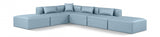 Cube Faux Leather Sectional Light Blue from Meridian - Luna Furniture