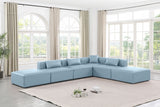 Cube Faux Leather Sectional Light Blue from Meridian - Luna Furniture