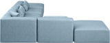 Cube Faux Leather Sectional Light Blue from Meridian - Luna Furniture