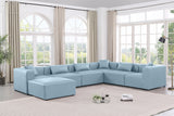 Cube Faux Leather Sectional Light Blue from Meridian - Luna Furniture