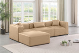 Cube Faux Leather Sectional Natural from Meridian - Luna Furniture